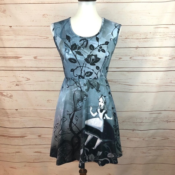 Disney Alice in Wonderland Open Back Flare Dress - Picture 2 of 10